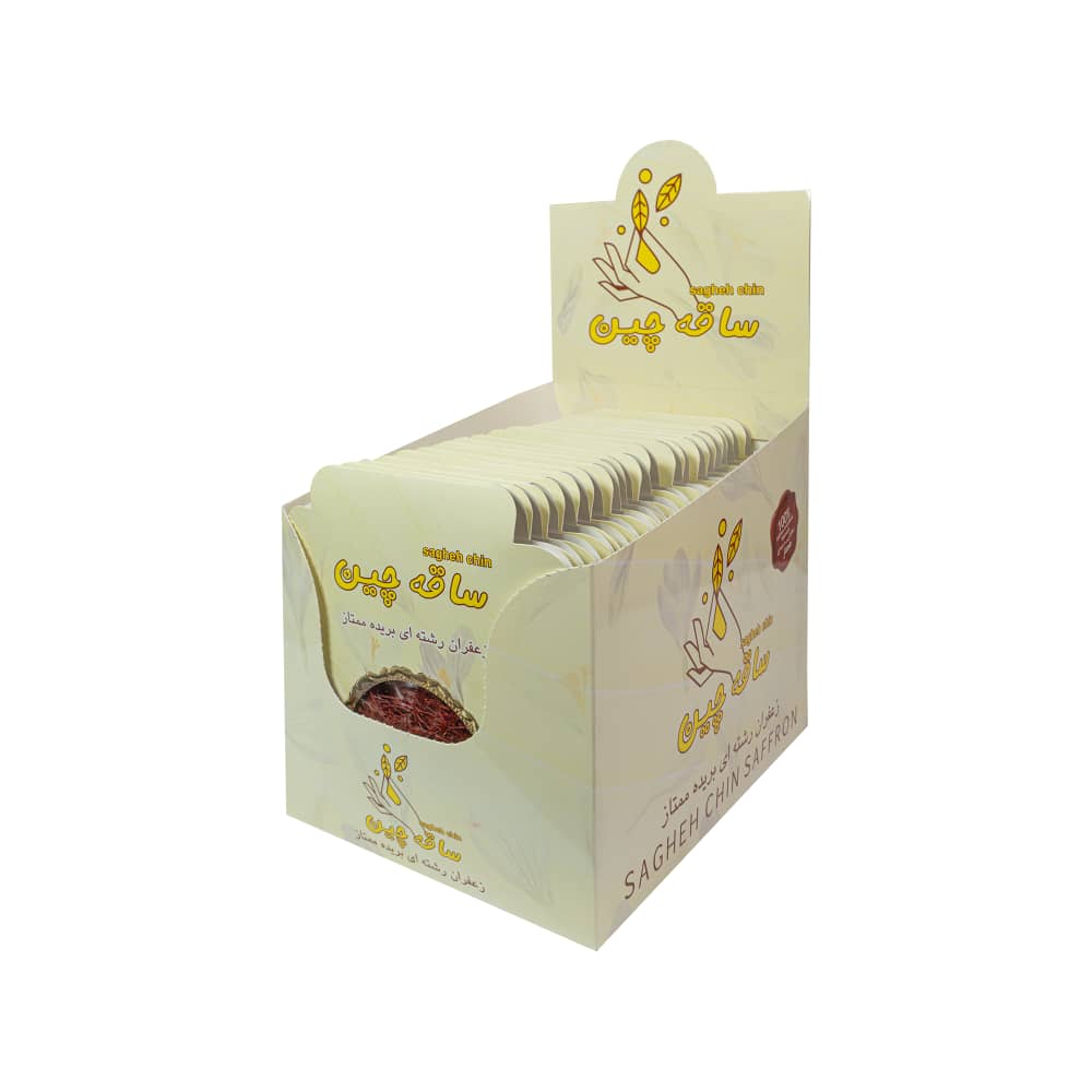 زعفران جعبه ای یک مثقالی - زعفران ساقه چین - زعفران جعبه ای