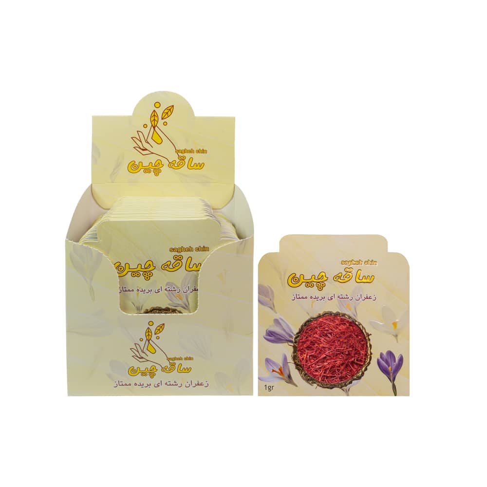 زعفران جعبه ای یک گرمی - زعفران ساقه چین - زعفران جعبه ای